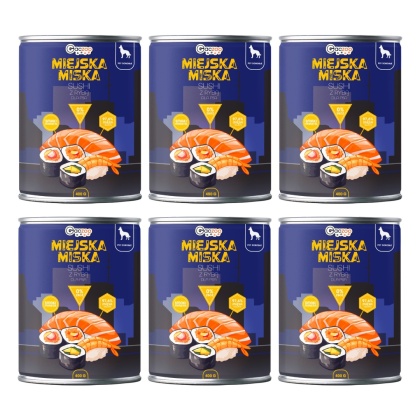 Gaczoo Miejska Miska bezzbożowa karma mokra dla psa Sushi z Rybą 6 x 400g