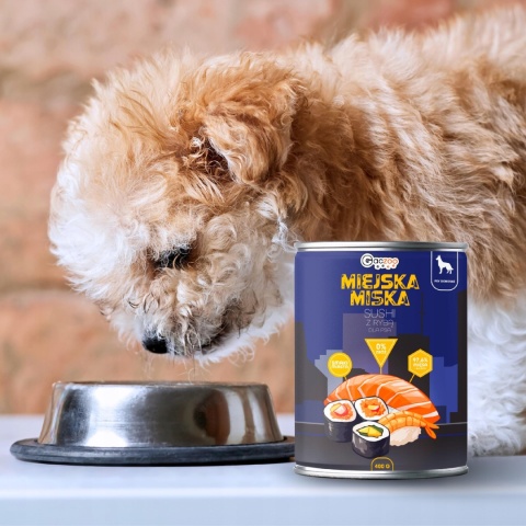 Gaczoo Miejska Miska bezzbożowa karma mokra dla psa Sushi z Rybą 400g