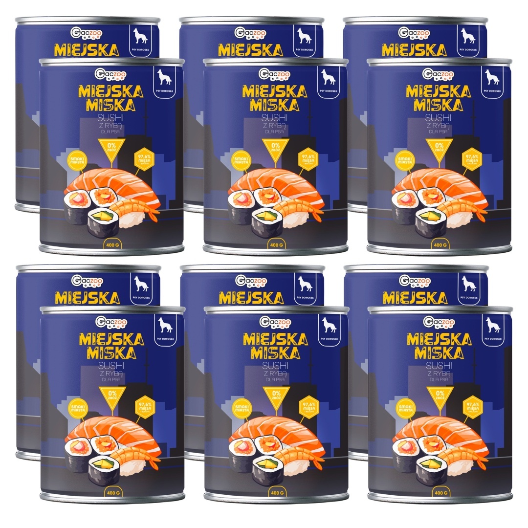Gaczoo Miejska Miska Sushi z Rybą 12 x 400 g