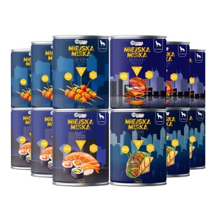 Gaczoo Miejska Miska bezzbożowa karma mokra dla psa mix smaków 12 x 400g