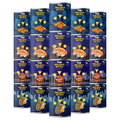 Gaczoo Miejska Miska bezzbożowa karma mokra dla psa mix smaków 20 x 400g