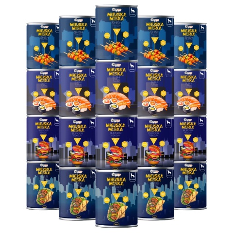 Gaczoo Miejska Miska bezzbożowa karma mokra dla psa mix smaków 20 x 400g