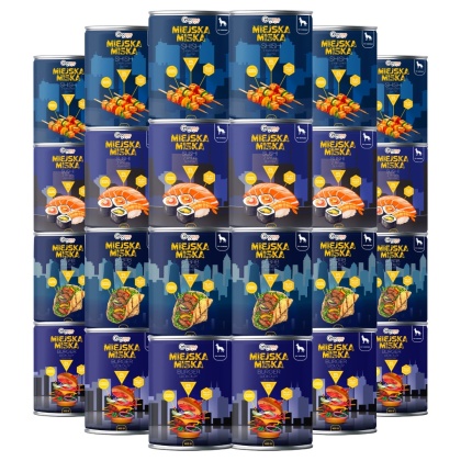 Gaczoo Miejska Miska bezzbożowa karma mokra dla psa mix smaków 24 x 400g