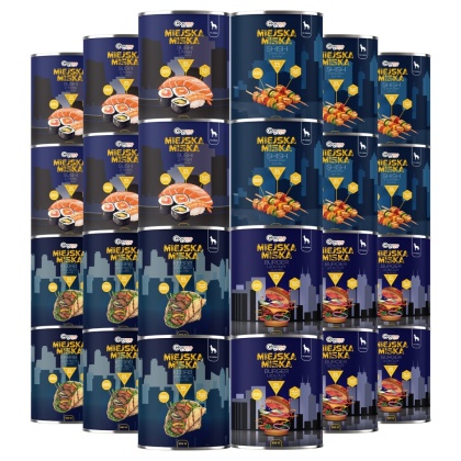 Gaczoo Miejska Miska bezzbożowa karma mokra dla psa mix smaków 24 x 800g