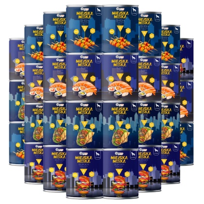 Gaczoo Miejska Miska bezzbożowa karma mokra dla psa mix smaków 30 x 400g