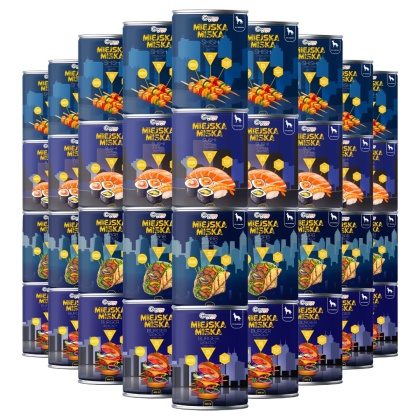 Gaczoo Miejska Miska bezzbożowa karma mokra dla psa mix smaków 36 x 400g