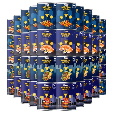 Gaczoo Miejska Miska bezzbożowa karma mokra dla psa mix smaków 42 x 400g