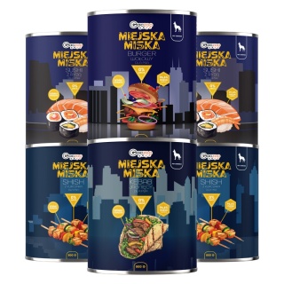 Gaczoo Miejska Miska bezzbożowa karma mokra dla psa mix smaków 6 x 800g