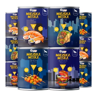 Gaczoo Miejska Miska bezzbożowa karma mokra dla psa mix smaków 10 x 400g