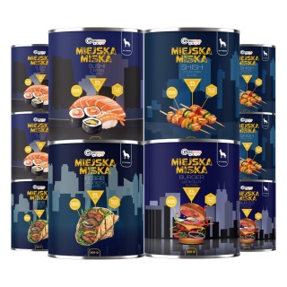 Gaczoo Miejska Miska bezzbożowa karma mokra dla psa mix smaków 10 x 800g