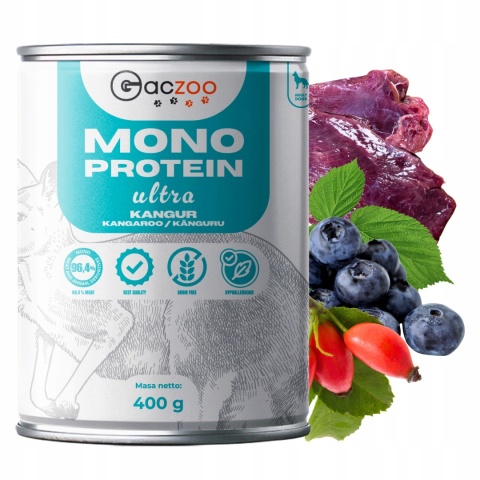 Monobiałkowa karma mokra dla psa mix smaków 18 x 400g Gaczoo Mono Protein
