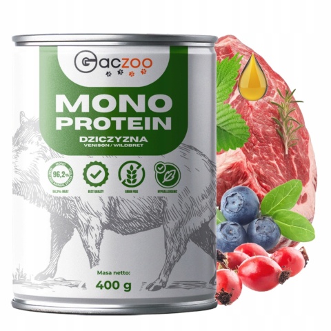 Monobiałkowa karma mokra dla psa mix smaków 6 x 400g Gaczoo Mono Protein