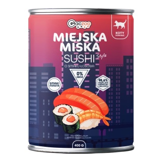 Gaczoo Miejska Miska bezzbożowa karma mokra dla kota Sushi z Rybą 400g