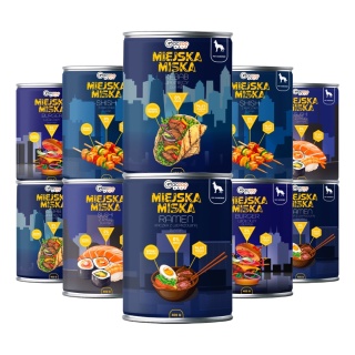 Gaczoo Miejska Miska bezzbożowa karma mokra dla psa Mix smaków 10 x 400g