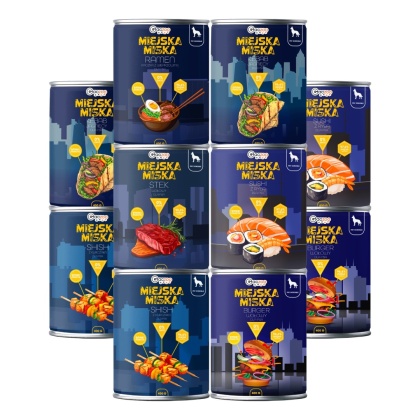 Gaczoo Miejska Miska bezzbożowa karma mokra dla psa Mix smaków 10 x 400g