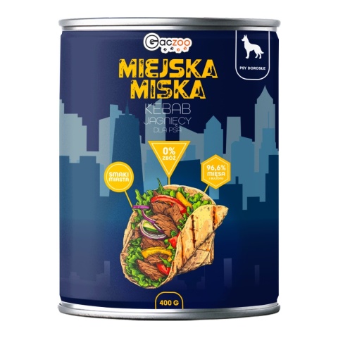 Gaczoo Miejska Miska bezzbożowa karma mokra dla psa Mix smaków 12 x 400g