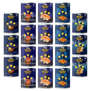 Gaczoo Miejska Miska bezzbożowa karma mokra dla psa Mix smaków 18 x 400g