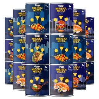 Gaczoo Miejska Miska bezzbożowa karma mokra dla psa Mix smaków 18 x 400g