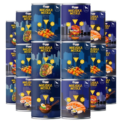 Gaczoo Miejska Miska bezzbożowa karma mokra dla psa Mix smaków 18 x 400g