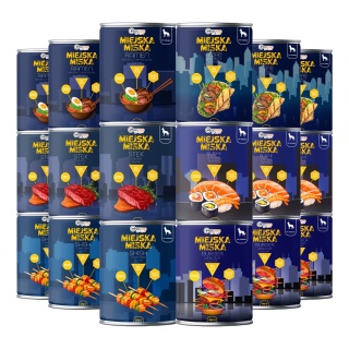 Gaczoo Miejska Miska bezzbożowa karma mokra dla psa Mix smaków 18 x 400g