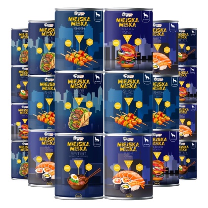 Gaczoo Miejska Miska bezzbożowa karma mokra dla psa Mix smaków 20 x 400g