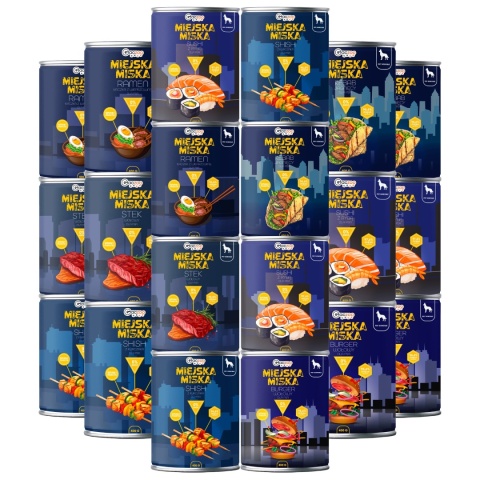 Gaczoo Miejska Miska bezzbożowa karma mokra dla psa Mix smaków 20 x 400g