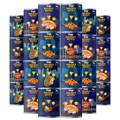 Gaczoo Miejska Miska bezzbożowa karma mokra dla psa Mix smaków 24 x 400g