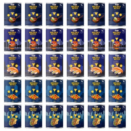 Gaczoo Miejska Miska bezzbożowa karma mokra dla psa Mix smaków 30 x 400g