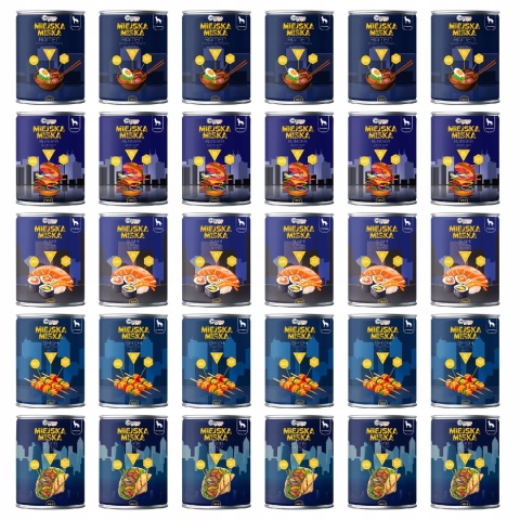 Gaczoo Miejska Miska bezzbożowa karma mokra dla psa Mix smaków 30 x 400g