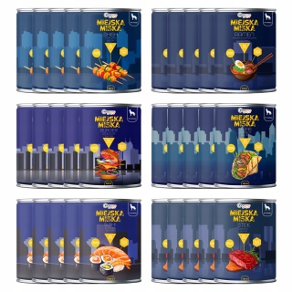 Gaczoo Miejska Miska bezzbożowa karma mokra dla psa Mix smaków 30 x 400g