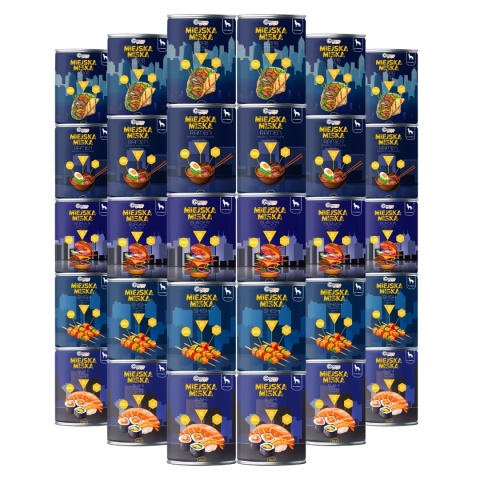 Gaczoo Miejska Miska bezzbożowa karma mokra dla psa Mix smaków 30 x 400g