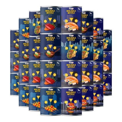 Gaczoo Miejska Miska bezzbożowa karma mokra dla psa Mix smaków 30 x 400g