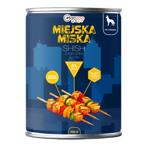 Gaczoo Miejska Miska bezzbożowa karma mokra dla psa Mix smaków 36 x 400g