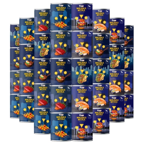 Gaczoo Miejska Miska bezzbożowa karma mokra dla psa Mix smaków 36 x 400g
