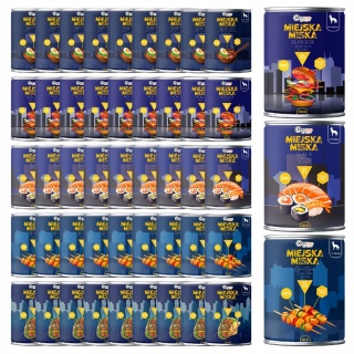 Gaczoo Miejska Miska bezzbożowa karma mokra dla psa Mix smaków 48 x 400g