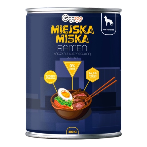 Gaczoo Miejska Miska bezzbożowa karma mokra dla psa Mix smaków 6 x 400g