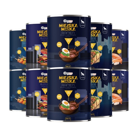 Gaczoo Miejska Miska bezzbożowa karma mokra dla psa mix smaków 10 x 800g