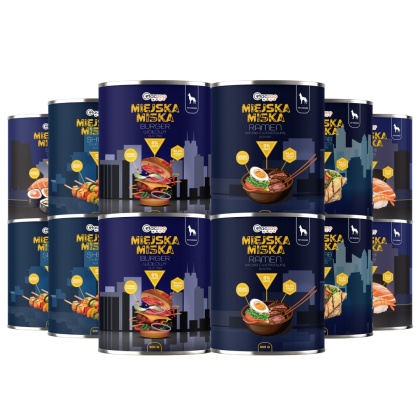 Gaczoo Miejska Miska bezzbożowa karma mokra dla psa mix smaków 12 x 800g