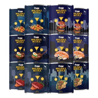 Gaczoo Miejska Miska bezzbożowa karma mokra dla psa mix smaków 12 x 800g