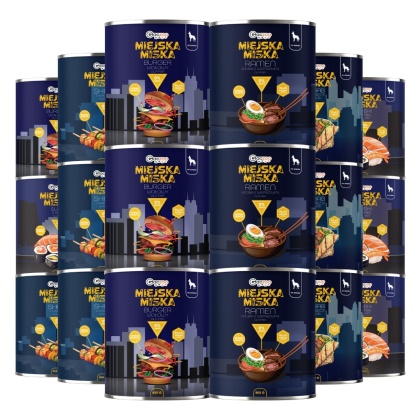 Gaczoo Miejska Miska bezzbożowa karma mokra dla psa mix smaków 18 x 800g