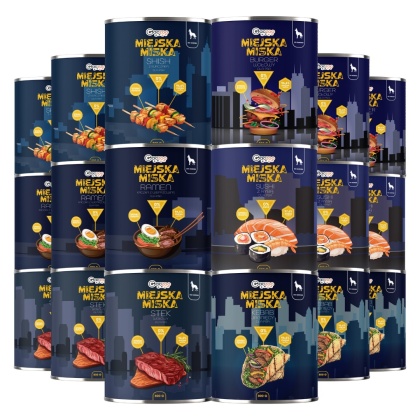 Gaczoo Miejska Miska bezzbożowa karma mokra dla psa mix smaków 18 x 800g