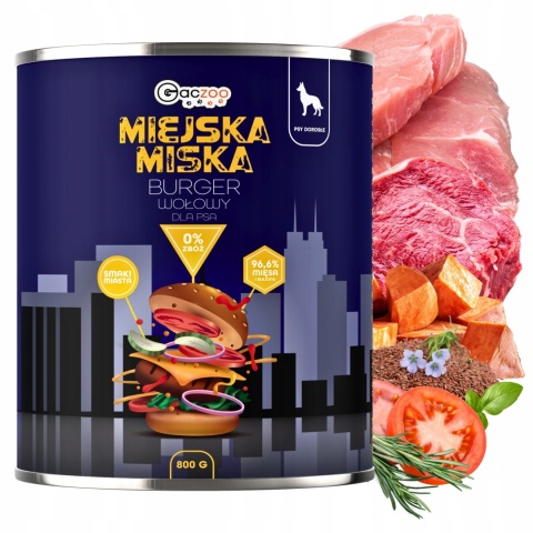 Gaczoo Miejska Miska bezzbożowa karma mokra dla psa mix smaków 20 x 800g