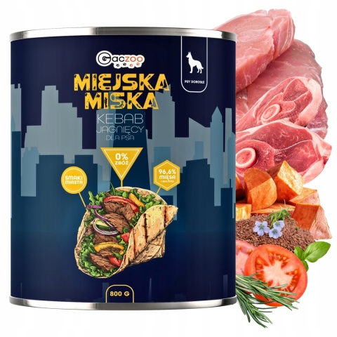 Gaczoo Miejska Miska bezzbożowa karma mokra dla psa mix smaków 20 x 800g
