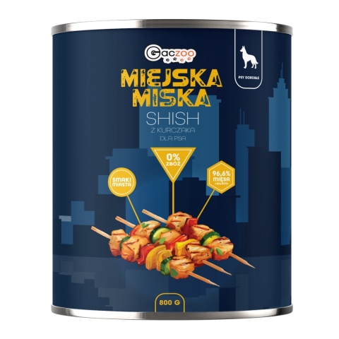 Gaczoo Miejska Miska bezzbożowa karma mokra dla psa mix smaków 20 x 800g