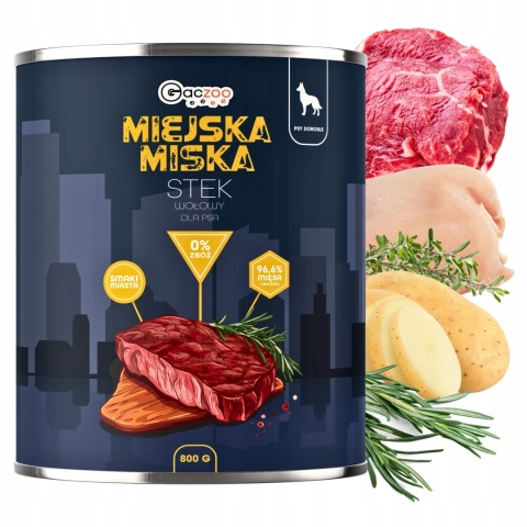 Gaczoo Miejska Miska bezzbożowa karma mokra dla psa mix smaków 24 x 800g