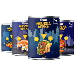 Gaczoo Miejska Miska bezzbożowa karma mokra dla psa mix smaków 4 x 400g