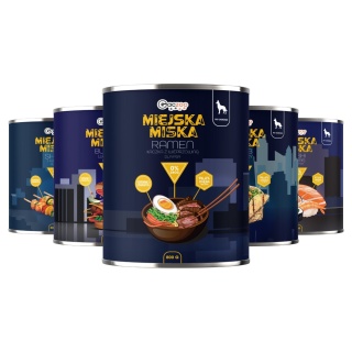 Gaczoo Miejska Miska bezzbożowa karma mokra dla psa mix smaków 5 x 800g