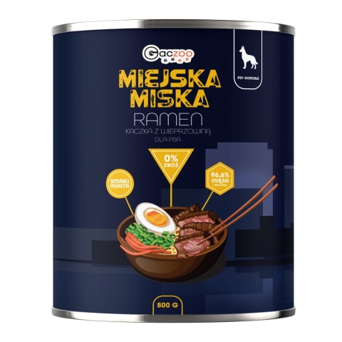 Gaczoo Miejska Miska bezzbożowa karma mokra dla psa mix smaków 5 x 800g