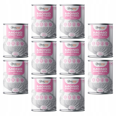 Monobiałkowa karma mokra dla szczeniąt Indyk 10 x 400g Gaczoo Mono Protein Puppy