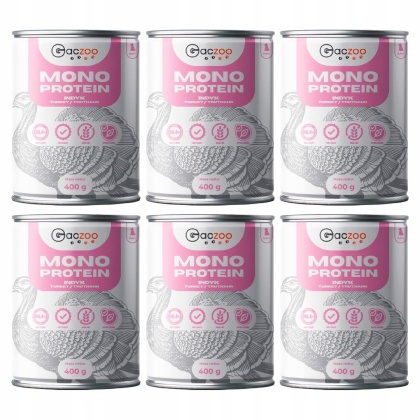Monobiałkowa karma mokra dla szczeniąt Indyk 6 x 400g Gaczoo Mono Protein Puppy